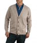 Preview: Woolovers Vee Neck Lambswool Cardigan beige