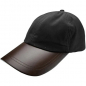 Preview: Waxed Baseball Cap black with leather peak