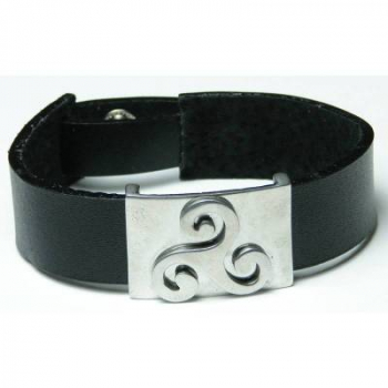 Leatherwristband black with Triskele