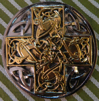 Keltisches Kreuz Gold Silber Gürtel Schließe
