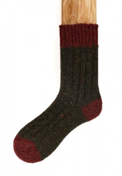 Connemara Fleck Plus Socks darkbrown/burgundy