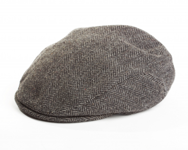 Irish Tweed Cap Grey Herringbone