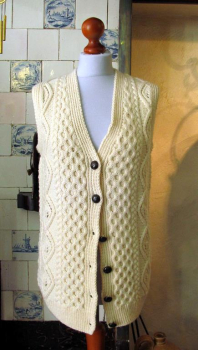 Irish Aran Waistcoat Handknit