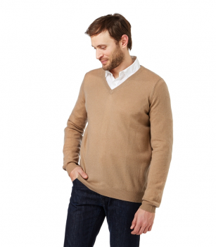 Woolovers V-Jumper Camel