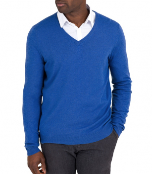 Woolovers V-Jumper Royal Blue