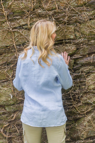 Ladies Linen Shirt Bray blue