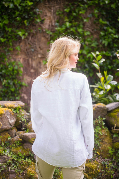 Ladies Linen Shirt Bray white