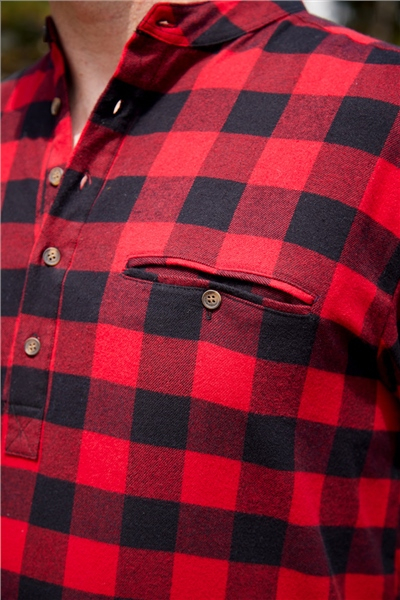 Grandfather Shirt Flannel LV 9 red/Black Check