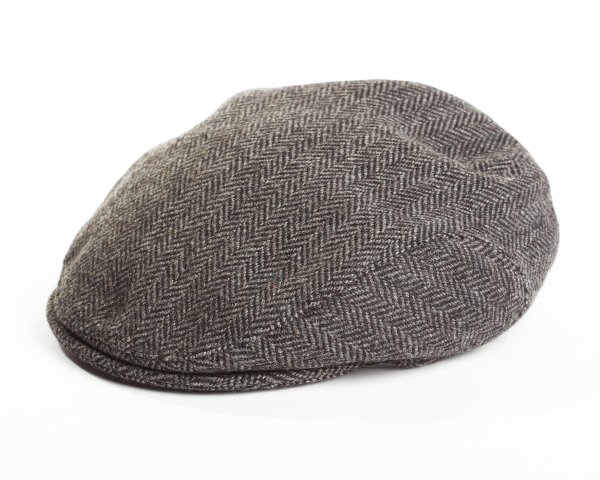 Irish Tweed Cap Grey Herringbone