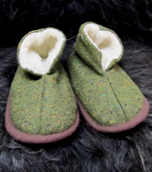 Tweed Slippers green