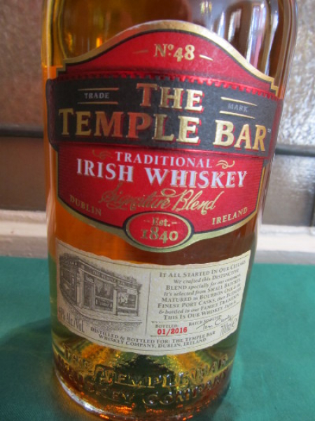 The Temple Bar Traditional Blended Irish Whiskey