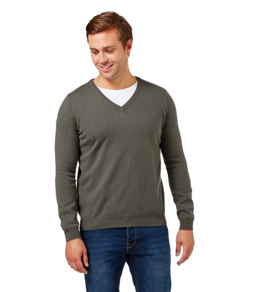 Woolovers V-Jumper Dark Olive