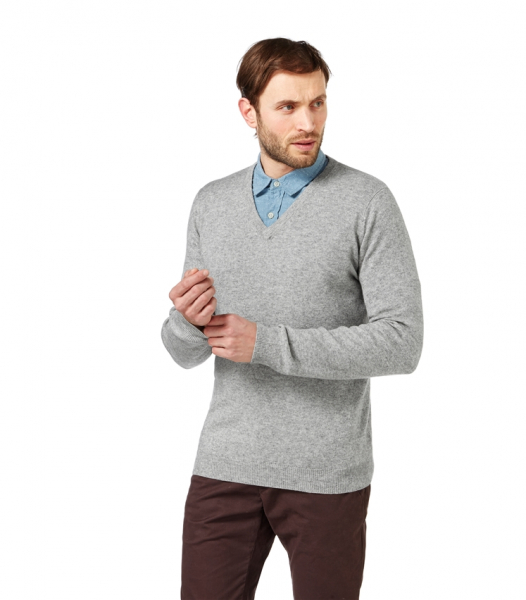 Woolovers V-Jumper Flannelgrey